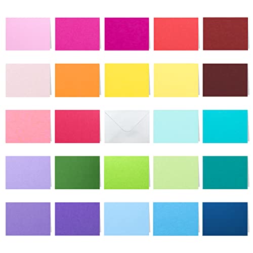 Livholic 48 Pack Blank Colorful Cards And White Envelopes 5 X 7Inch Colored Greeting Cards 24 Assorted Colors Heavy Weight Thank You Cards For Invitation,Birthday,Baby Shower, Graduation #TOP6