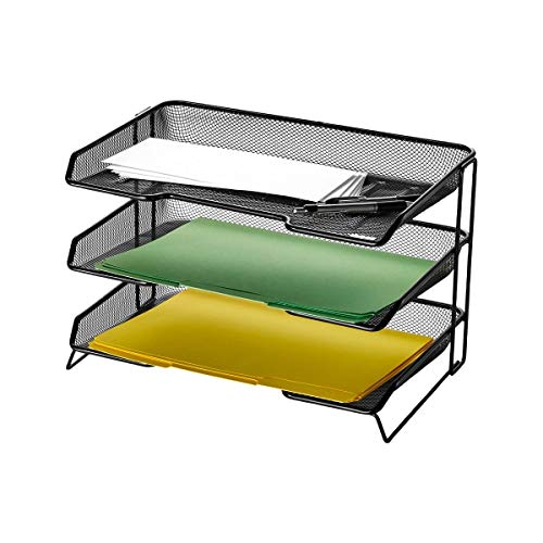 Rolodex Mesh Collection Stacking Sorter, 3-Section, Desk Tray, Standard Packaging