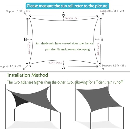 Voile d'ombrage imperméable 5x5m anti-UV pour terrasse et jardin