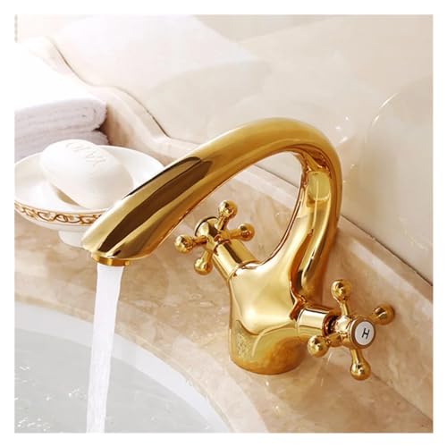 Grifo de contenedor dorado antique para solucionar lavabos bajos sin espacio 5