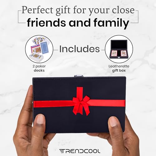 Professionelle Poker-Karten, Poker-Deck, Brettspiel mit Kunstlederbox, weißes Poker-Deck (DOB White/White) – Bild 6