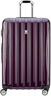 DELSEY Paris Helium Aero Hardside Expandable Luggage with Spinner Wheels, Plum Purple, Checked-Large