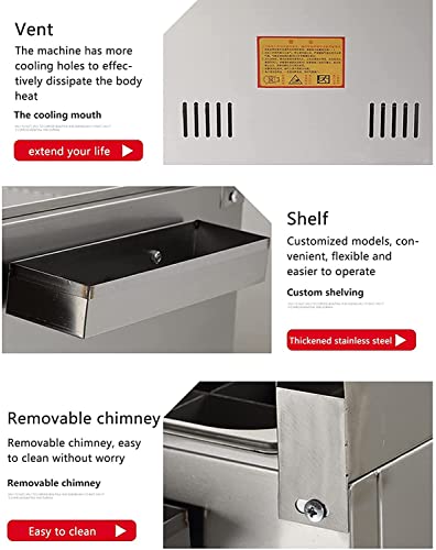 Große Kapazität, kommerzielle Gas-Fritteuse, Gewürztrog und 2 Frittierkörbe, Edelstahl, LPG-Fritteuse für Chips, leicht zu reinigen – Bild 6