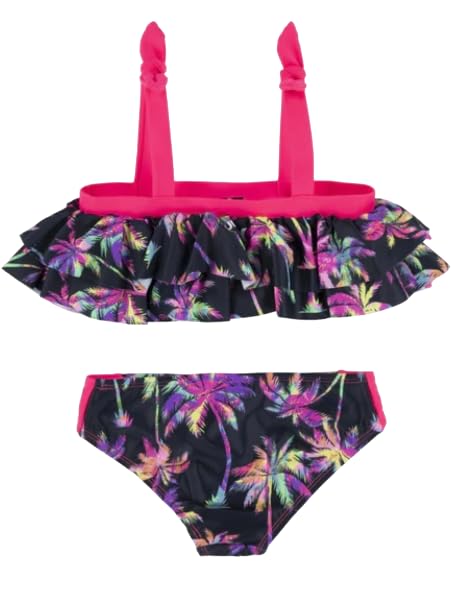 Hurley Big Girls Tiered Bikini Set, Black Multi, Medium2