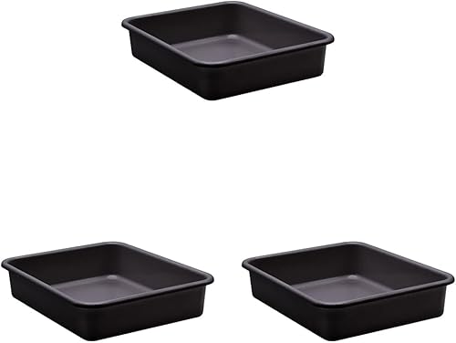 Teacher Created Resources Bandeja grande de plástico negra (paquete de 3)