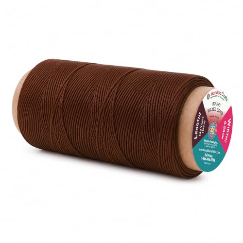 Mandala Crafts 130M 0.55mm Russet Brown Leather Sewing Round Waxed Thread