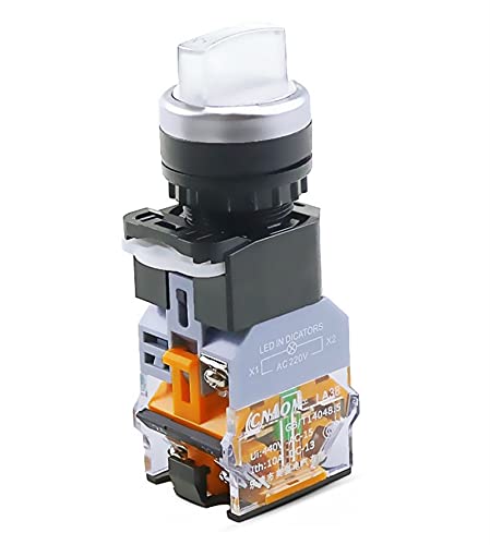 LA38-11XD/2 vt[^[{^XCb` 22MM 2 |WV 3 |WV b`O LED muXCb` }`J[ IvV Contactor (Color : White-2 Position, Size : 1