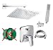 Produktbild vanvilla Duschsystem mit Unterputz Duscharmatur von Hansgrohe Logis und vanvilla Regendusche mit Armatur, Duschkopf 30x30 cm, Dusch-SET HG01-ob poliert