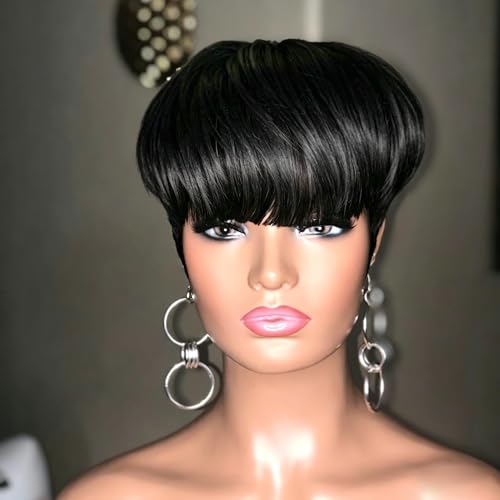 Pink Planet Pixie Cut Wig Human Hair Pixie Wigs Human
