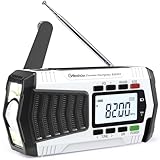 Greeshow 防災ラジオ 多機能 手回しラジオ デジタル選局 FM/AM/SWラジオ 高感度 5000mAh usb充電式 ソーラー充電 SOSサイレン 防災グッズ 災害用 小型 携帯 キャンプ 緊急用 非常用 防水 スマホ急速充電可能 懐中電灯 防災士推奨 GS-2901 ホワイト