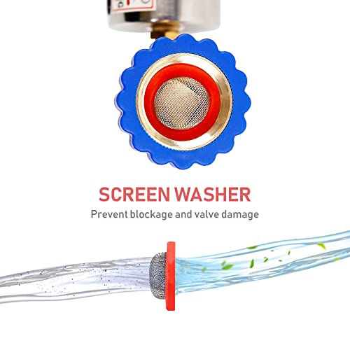 MEASUREMAN Brass Water Pressure Regulator, Garden Hose Pressure Reducer, RV, Camper, Trailer, Garden, Plumbing System 2 Pack