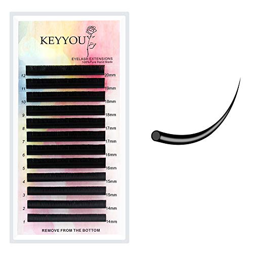 Classic Lash Extensions D Curl 0.15 Mixed Tray 14-20mm Matte Mink Eyelashes