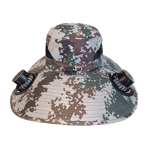 Chapeau de soleil homme pour camping et randonnée avec ventilateur rafraîchissant
