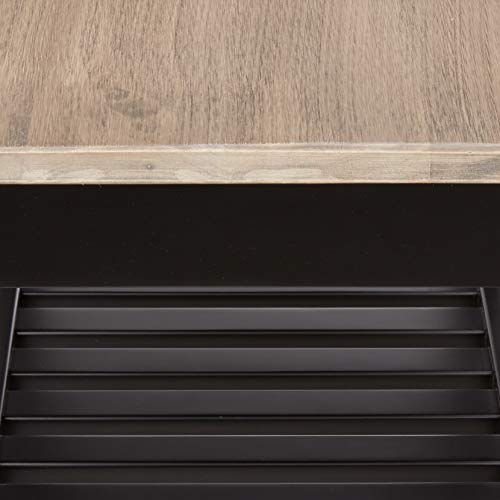 Amazon Basics Kitchen Island Cart With Storage, Solid Wood Top And Wheels, 35.4 X 18 X 36.5 Inches, Gray-Wash / Black #TOP4