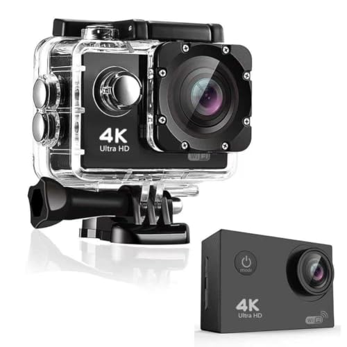 4K Action Camera Ultra HD Waterproof Sports Cam with WiFi Image Black