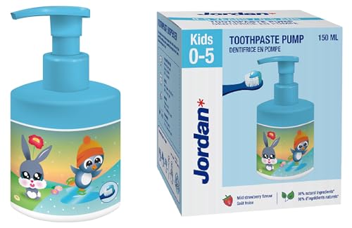 Jordan Kinder Zahnpasta-Pumpe 0-5 Jahre Erdbeere