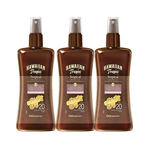 Aceite Protector Solar Hawaiian Tropic Spray Seco SPF 20 Coco y Guayaba 3 Pack 200ml Cover