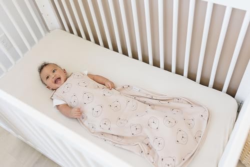 Image of Woolino Toddler Sleeping Sack, 4 Season, Merino Wool and Organic Cotton, Baby Sleep Bag, 2-4 Years, Teddy Bear