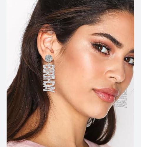 Happy Birthday Earrings Glitter Drop Dangle Earrings for Women3