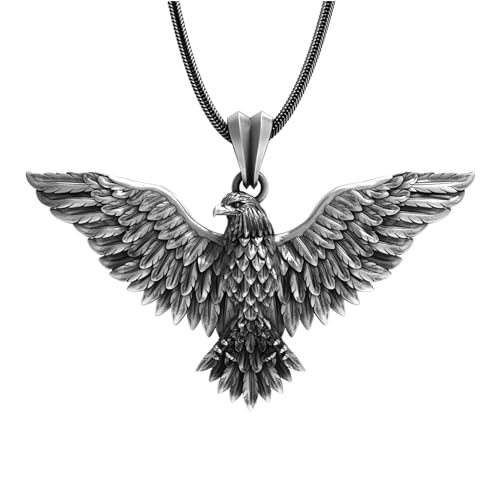 Majestic 925 Sterling Silver Eagle Necklace Soaring Bird of Prey