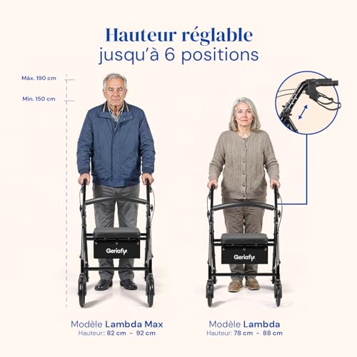 Déambulateur pliable pour seniors Geriafy Lambda rollator 4 roues noir - 3