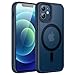 JETech Magnetic Case for iPhone 12 mini 5.4-Inch Compatible with MagSafe, Translucent Matte Back Slim Shockproof Phone Cover (Storm Blue)