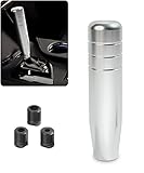 YAKEFLY Gear Stick Shifter Knobs,Heavy Weighted Shift Knob Car Shift Head Knob with 3 Threaded Adapters,Aluminum Alloy Car Gear Weighted Stick Shift Lever Knob (Silver)