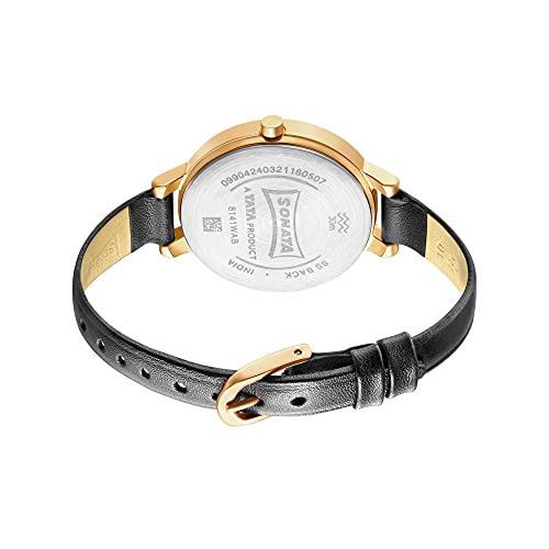 Image of Sonata Play Purple Dial Women Analog Watch with Leather Strap-8141WL06