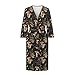 Coloranimal Vintage Mushroom Print Robes for Women Ladies Sleepwear with Waist Belt Long Sleeve Nightgowns Fashion Pajama Robes for Spring Fall Winter