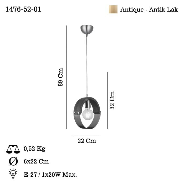 Elegante chandelier metálico con sofisticada tapa de madera para decoración 4