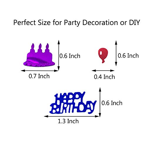 Happy Birthday Confetti Sprinkles Table Scatters For Birthday Party Decoration Diy Arts And Crafting Metallic Foil Confetti-Multi Color 1.5 Ounce/Package #TOP4