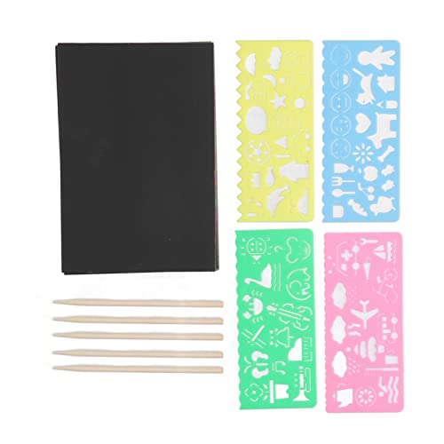 Yaogohua Black Scratch It Off Paper Craft Scratch Paper Set Diy Handicraft Simple Operation Portable Scratch Painting Paper Art Set Toys For Children #TOP6