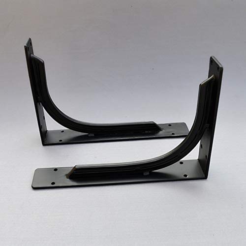Supports d'étagère en fer noir 15cm | Fixation murale équerre triangle 250kg - 8
