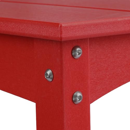 Costaelm Plant Stand Outdoor, 55in 2-Shelf Outdoor Storage Cabinet, Multifunctional Buffet Porch Table tv Stand and Side Tables for Patio, Pool & Yard, Red