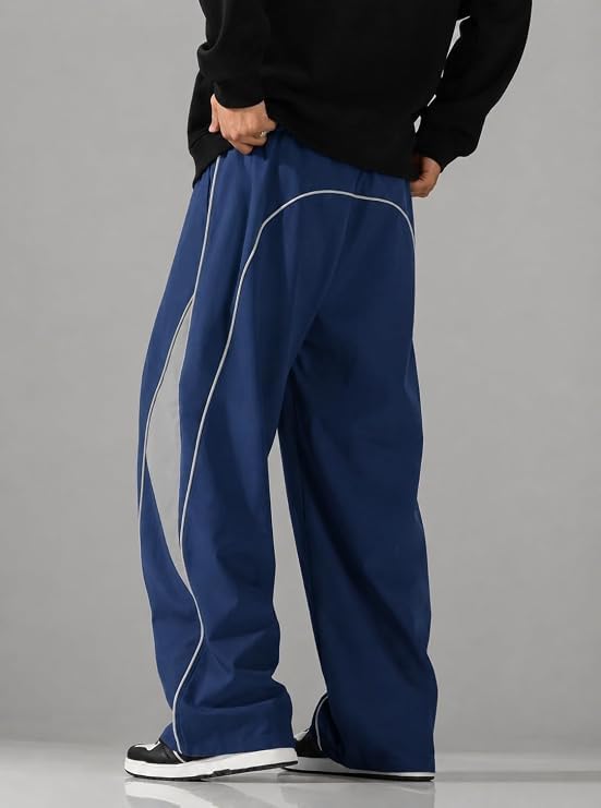 Image of Men's Stylish Track Pants, Loose Fit Joggers with Elastic Waistband, Comfortable Sports Lower for Gym, Running, Workout, Casual Wear & Daily Use