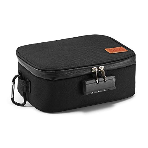 Smell Proof Bags with Combination Lock - Carbon Lining Large Smell Proof Case