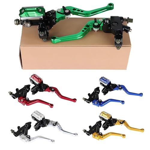 Levier d'embrayage et de frein moto vert pour guidon de 22mm