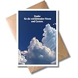 WBdesignz 10er-Set Trauer Dankeskarten „Danke für die mitfühlenden Worte und Gesten“ mit Umschlägen - Trauerkarten mit Himmel & Wolken für Beileid, Anteilnahme, Trauer oder Trost nach Verlust (DIN A6)
