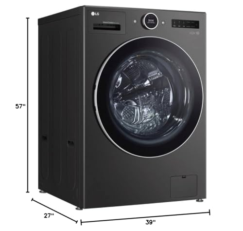 5.0 cu. ft. Mega Capacity Smart Front Load Electric All-in-One Washer Dryer Combo with TurboWash360 WiFi in Black Steel - Image 3