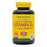 NaturesPlus Vitamin D3 Adult Chewable - 1000 iu, 90 Vegetarian Tablets - Maui Berry Burst Flavor - Bone Health, Heart Health & Immune System Support Supplement - Gluten-Free - 90 Servings
