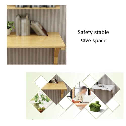 Table pliante murale en bois suspendue bureau rabattable gain de place - 5