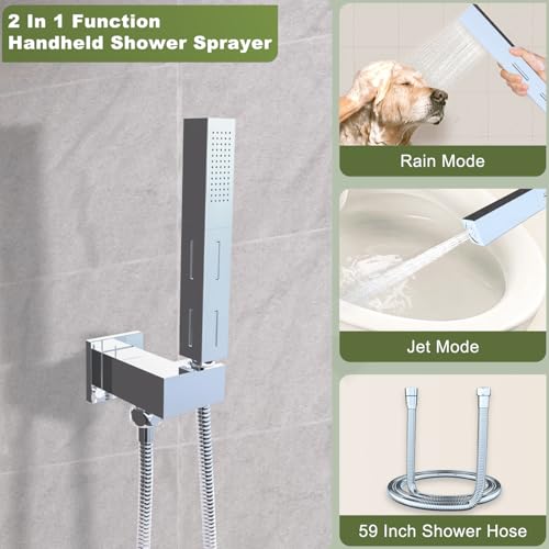 Ensemble de douche 2 fonctions avec double pluie 25,4 cm et 15,2 cm et écran LED