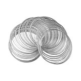 QUILSTM Memory Schmuckdraht mit 100 Schlaufen, Edelstahl, leicht zu biegen. Ideal für Schmuckherstellung, Ohrringe, Armreifen und Halsketten.
