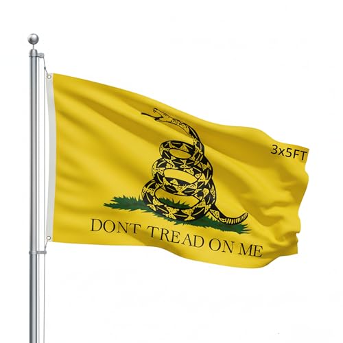 Shoe String King SSK® Gadsden Don't Tread on Me, Tea Party Outdoor Flag - Large 3' x 5', Weather-Resistant Polyester
