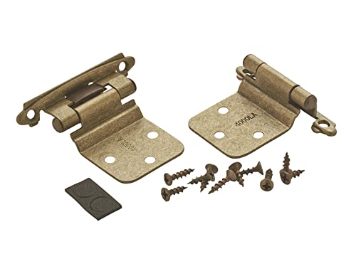 Amerock | Cabinet Hinge | Variable Overlay Hinge With Reverse Bevel | Burnished Brass | 2 Pack | Self-Closing Hinge | Cabinet Door Hinge #TOP5