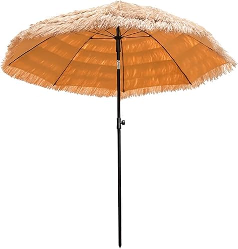 Funsite 6.5ft Tiki Umbrella Outdoor Patio Umbrellas with Tilt Hawaiian Tropical Palapa Beach Umbrella, UPF 50+ Thatch Hut Umbrella for Patio Backyard Pool