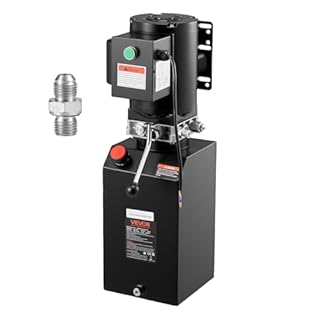 VEVOR Pompe Hydraulique à Simple Effet, Groupe de Bennage pour Camion-benne 14,2 L, Débit d'Huile 6,3 L/min, Pression de Décharge Max. 22 MPa, pour Remorque à Benne Basculante Chariot Élévateur