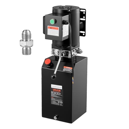 VEVOR Bomba hidráulica, de simple efecto, caudal de aceite de 6,3 L/min, presión máxima de descarga de 22 MPa para camiones, talleres mecánicos y elevadores de vehículos, negro, 660 x 270 x 270 mm