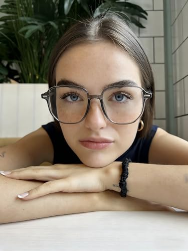 Image of Dollger Blue Light Glasses for Women Oversized Square BlueLight Blocking Large Frame Stylish Eyeglasses