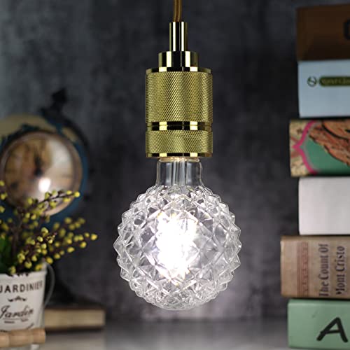 Lxcom Lighting G95 Pineapple Decorative Edison Light Bulbs 4W Globe Vintage Nostalgic Led Edison Light Bulb 40W Equivalent Neutral White 4000K E26 Base For Bedroom Table Lamp Ceiling Fan,2 Pack #TOP3